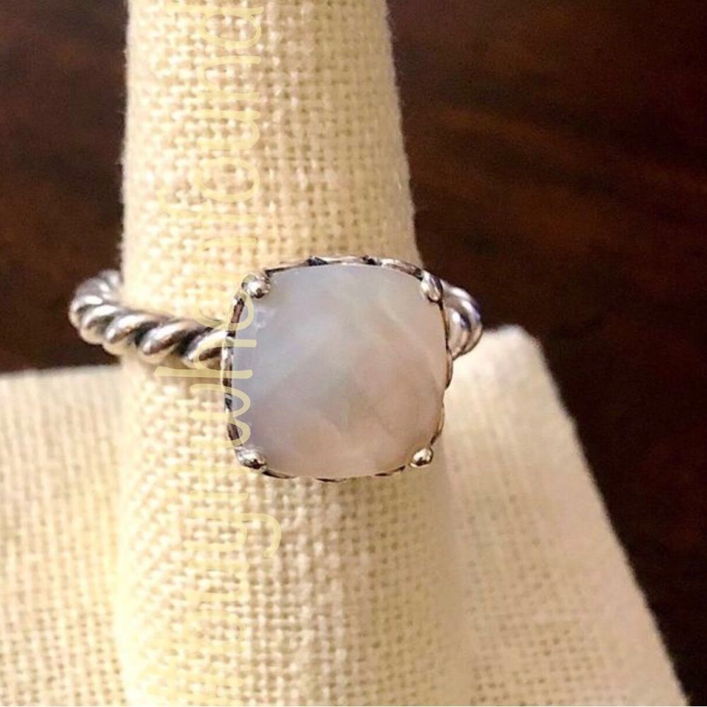 PANDORA Sincerity Twisted Sterling Silver Mother Of Pearl Ring